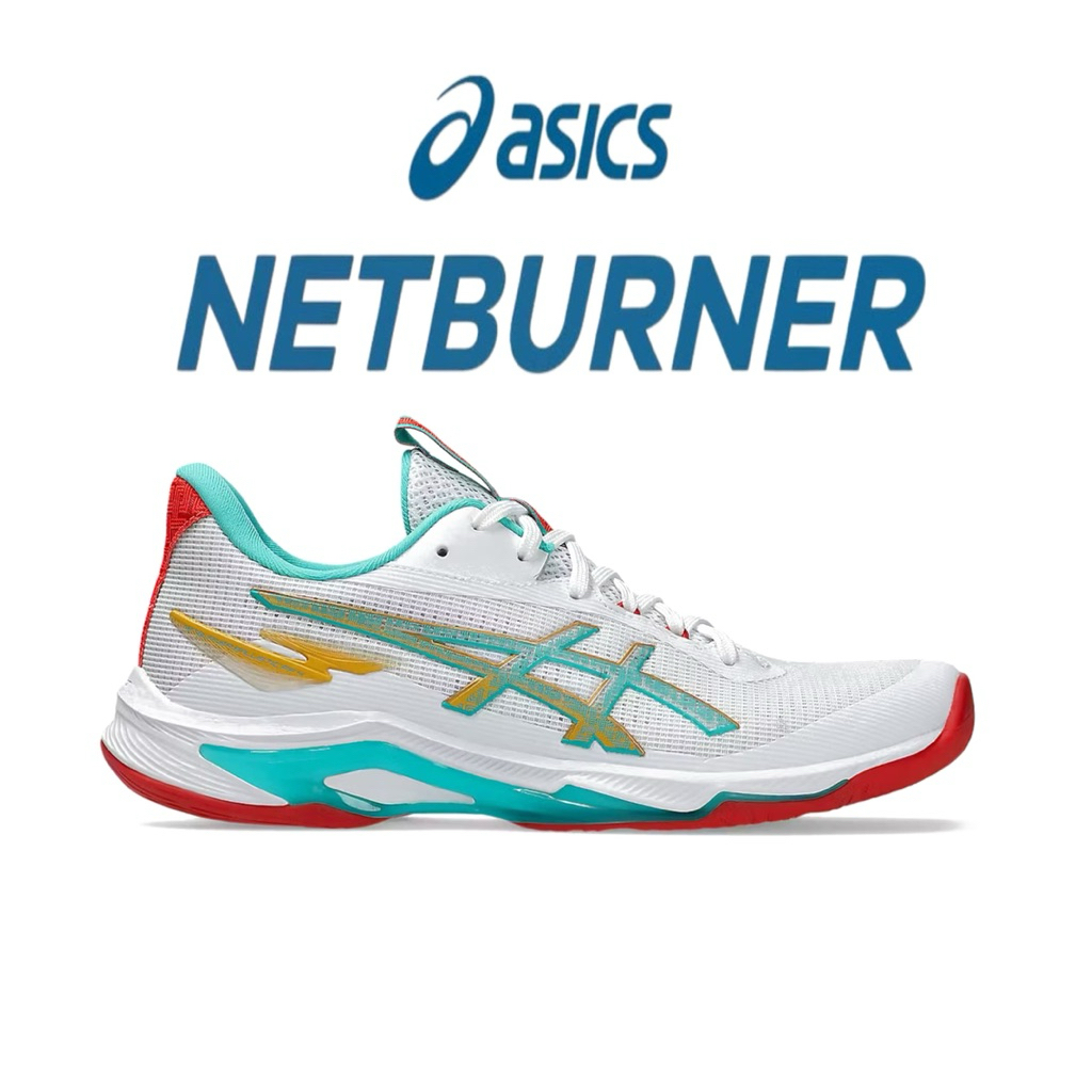 Sepatu Asics Netburner Ballistic Ff 4 White/Sea Glass