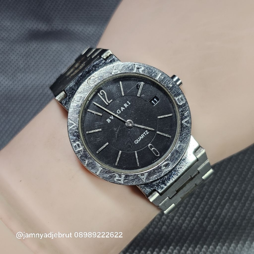 Jam Bulgaria L9030 Non Ori Grey Black Bekas