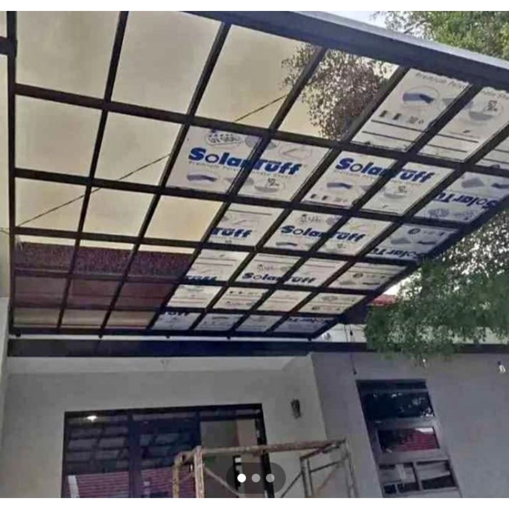 kanopi atap solarflat teraspran rangka hollow galvanis