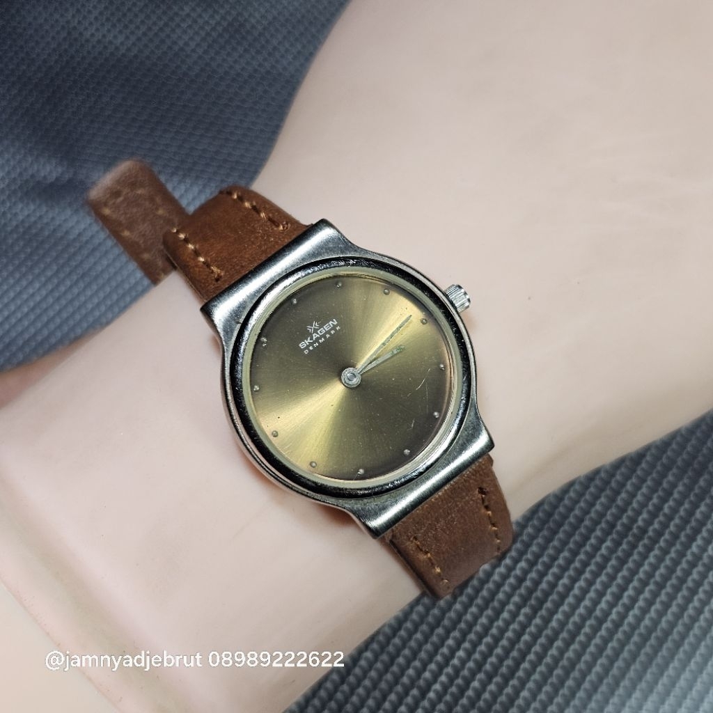 Jam Skagen Denmark 32SSXN Ladies Grey Brown Bekas