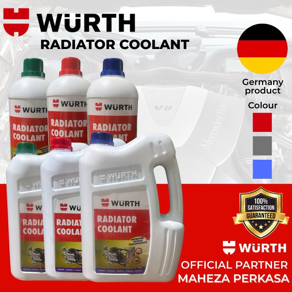 Cairan Pendingin Coolant Air Radiator Wurth 5Liter Coolant Merah / Radiator Coolant Hijau / Air Radi
