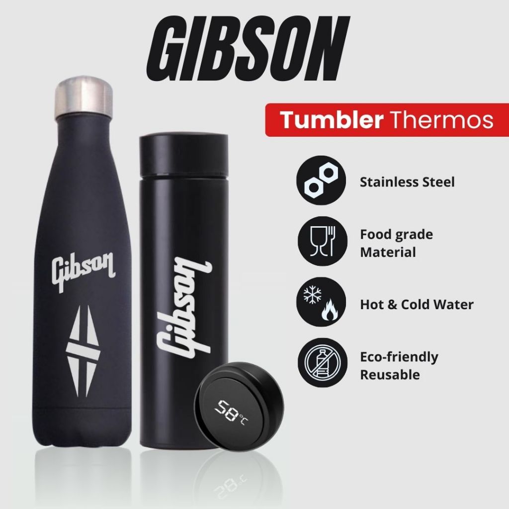 GIBSON - TUMBLER TERMOS CUSTOM DESAIN LOGO GIBSON