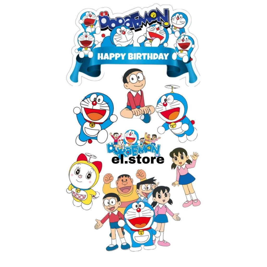 TOPPER KUE ULANG TAHUN CUSTOM DORAEMON