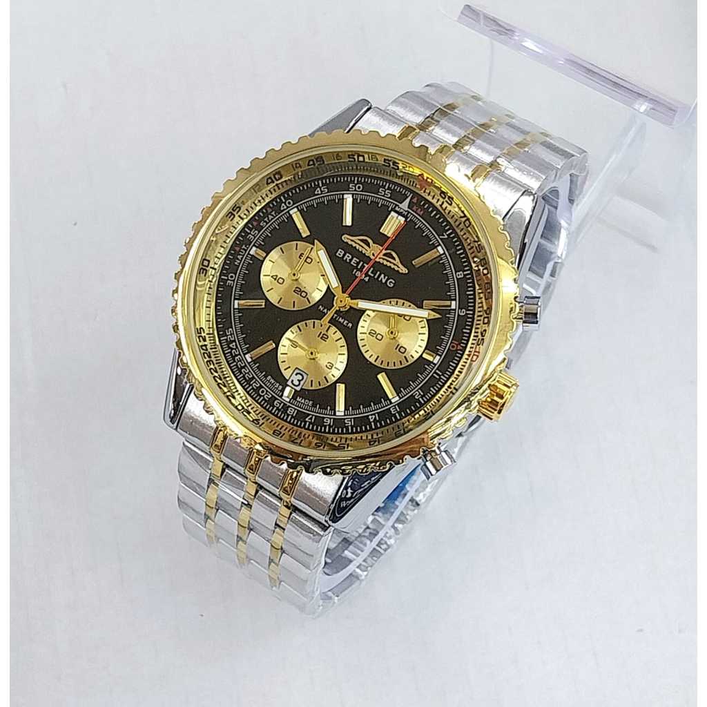 Jam Tangan Pria Breitling Rantai Chrono Aktif Tanggal Aktif Fre Box SB1237