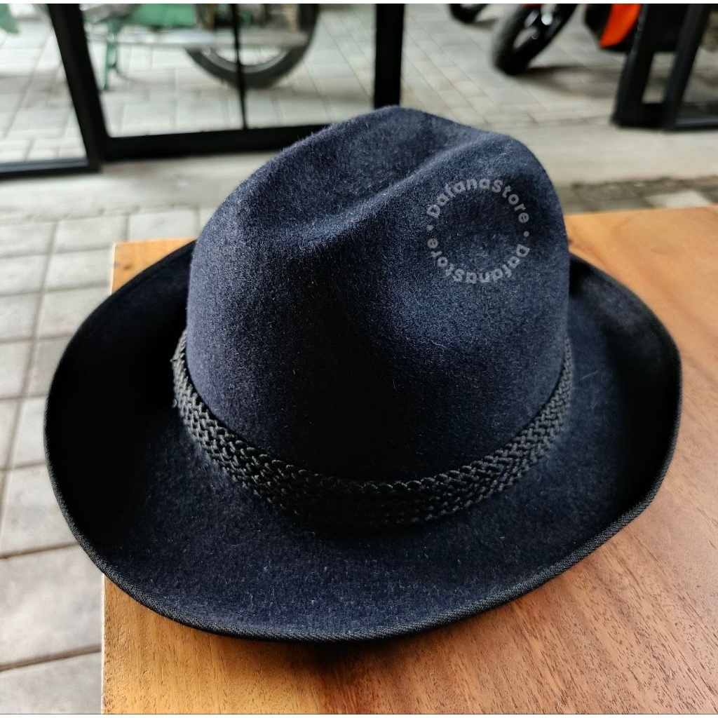 Topi Fedora Import Koboy Koboi Cowboy Bahan Laken Asli Original Pria Wanita Dewasa