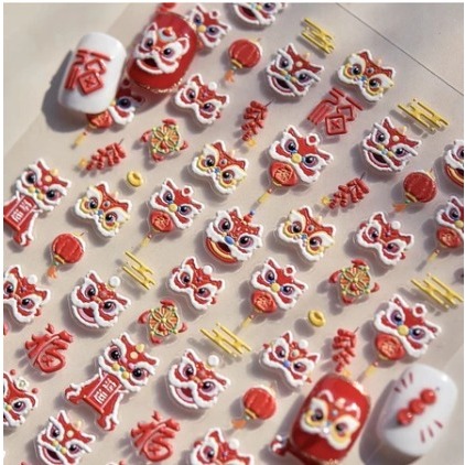 Nail Art Sticker Imlek Stiker Chinese New year nail sticker nail stiker new year stiker kuku imlek 2