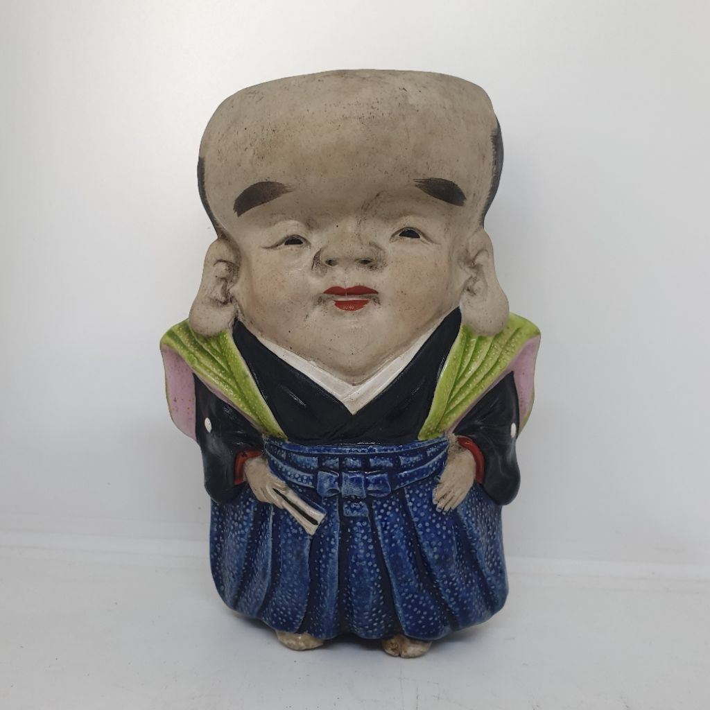 Patung Antik Fukusuke Jepang Patung Keramik Keberuntungan