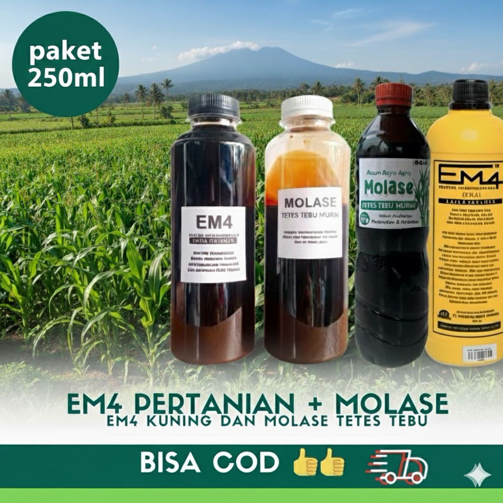 Em4 Pertanian 250ml + Molase 250ml. Paket Em4 Pertanian 250ml+ Molase 250ml
