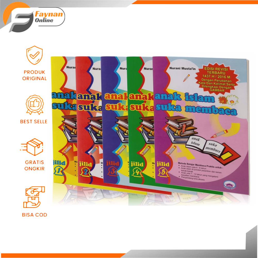 Buku Anak Islam Suka Membaca Jilid 1-5 (AISM) Buku Belajar Membaca TK