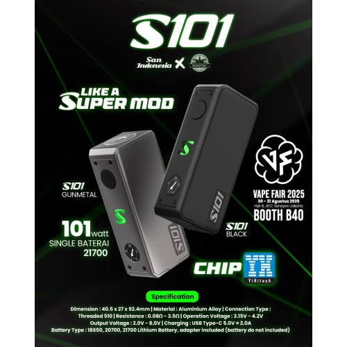 MOD SAN DYNASTY S101 MOD WITH YIHI CHIPSET INSIDE - 100% AUTHENTIC