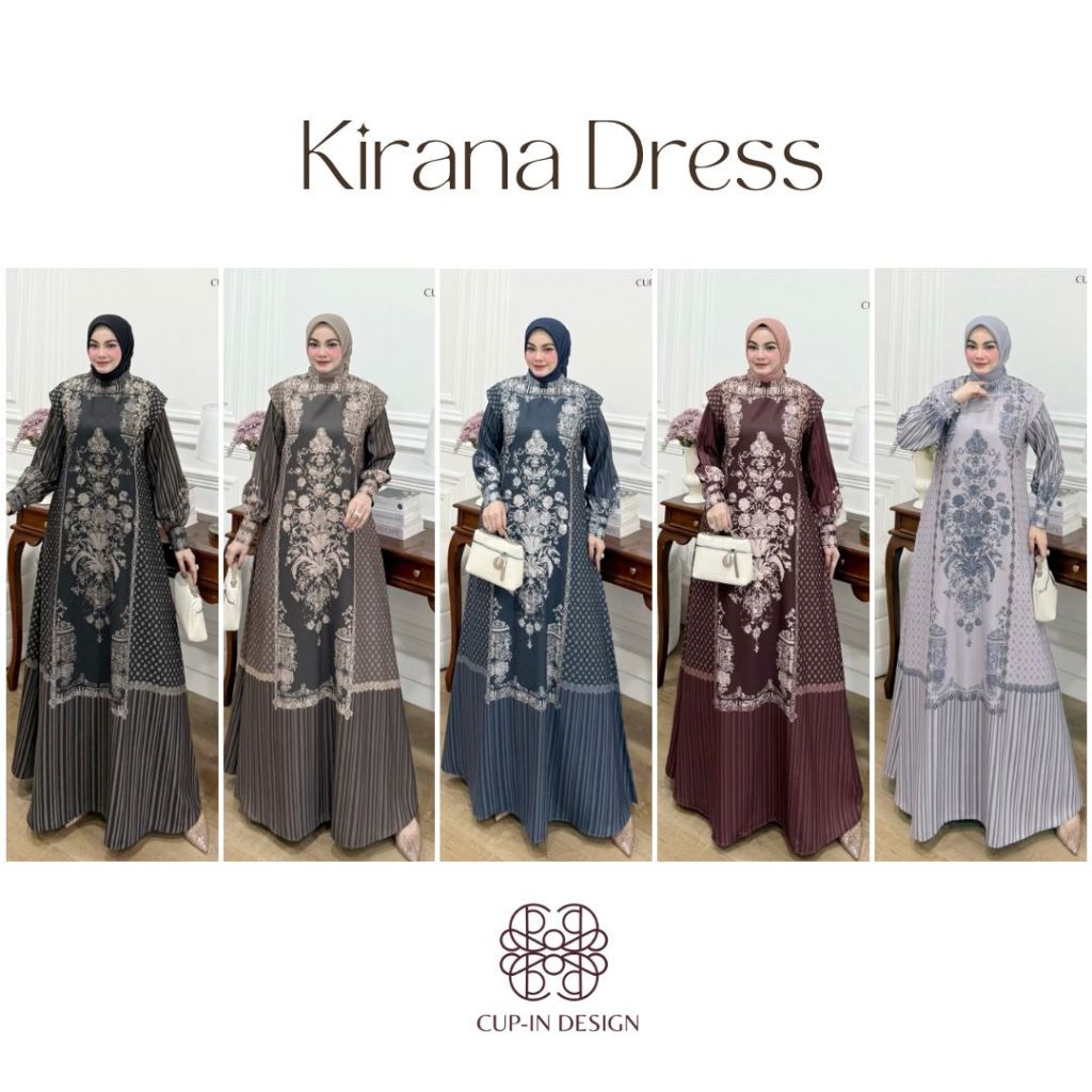 LuxuryFashion READY GAMIS DRESS WANITA KIRANA BY CUP-IN DESIGN BEST SELLER