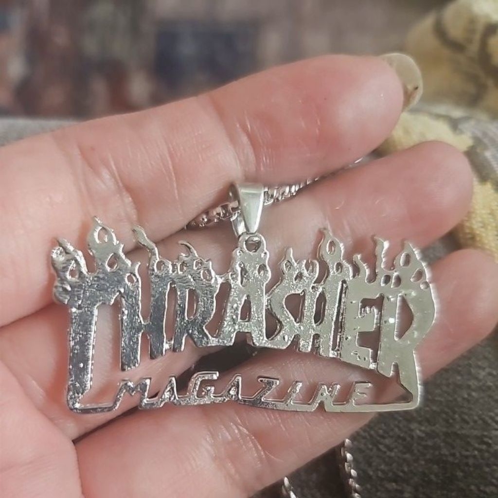 kalung nama trasher stainless steel