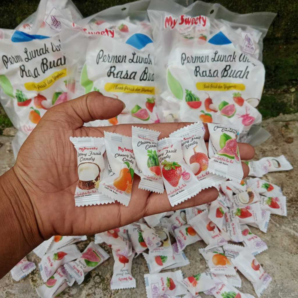 PERMEN LUNAK STRAWBERRY / PERMEN LUNAK ANEKA RASA PERMEN LUNAK RASA BUAH BUAHAN / PERMEN LUNAK