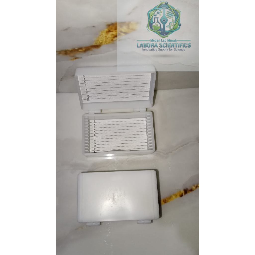 Microscope Slide box 12 slide & 50 slide , Box preparat Mikroskop ,  kotak objek glass