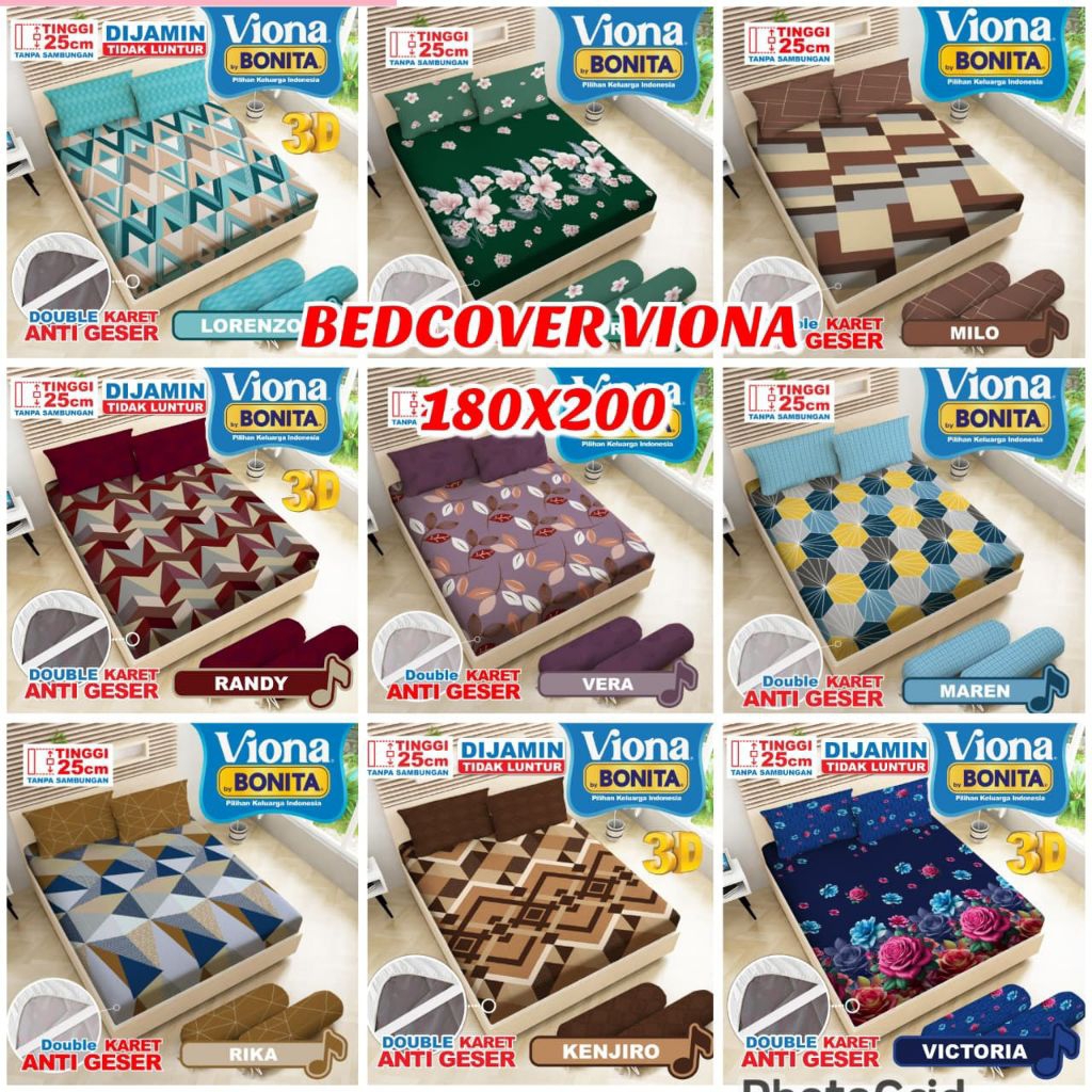 BEDCOVER SET BONITA & AKIKO BY VITO ROSANNA 180x200 TERMURAH & TERLARIS - KADO NIKAH