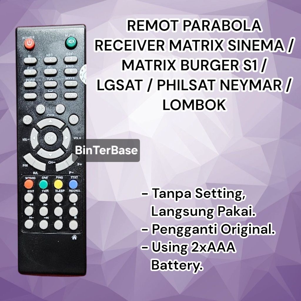 Remote remot Parabola Receiver Matrix Sinema Matrix Burger S1 LGSAT Philsat Neymar Lombok Pengganti 