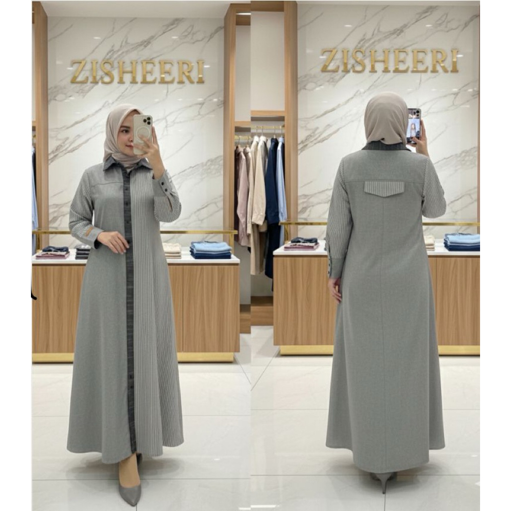 Gamis Zisheeri DIANTY Full Oxford | Gamis Zisheeri Terbaru | Dianty Dress By Zisheeri