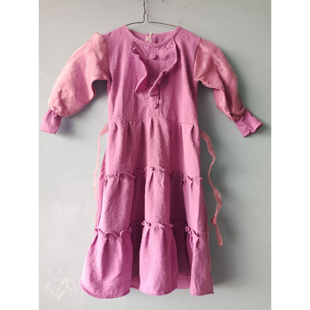 (Baru) Gamis Anak Ungu Muda L