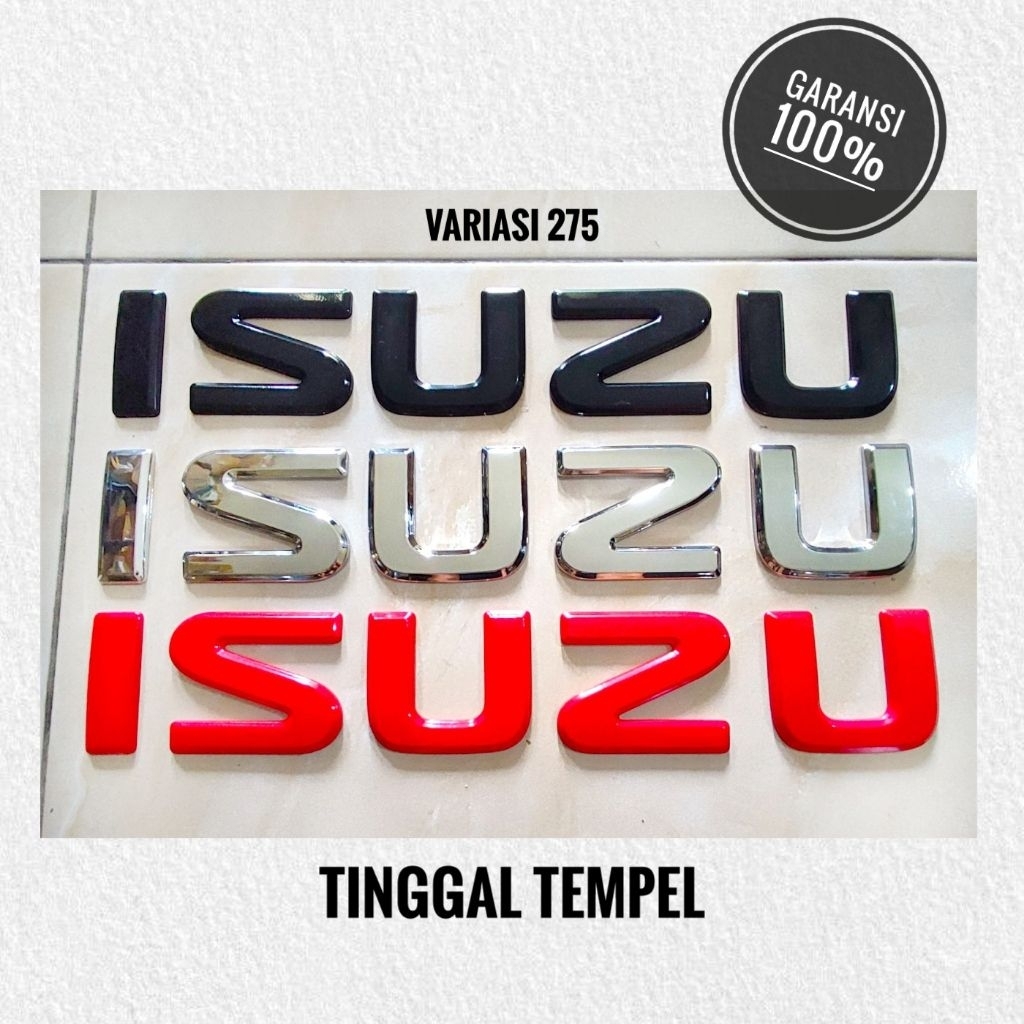 Emblem logo tulisan Isuzu timbul / emblem Isuzu nkr 55 / Emblem Isuzu nkr 71 / emblem NMR 71 / Logo 