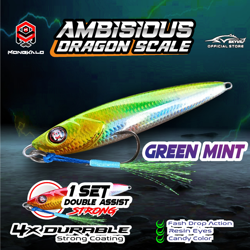 Mongkalo Ambisious Sisik-Kecil noGID noMotif Candy 60 Hijau-Mint