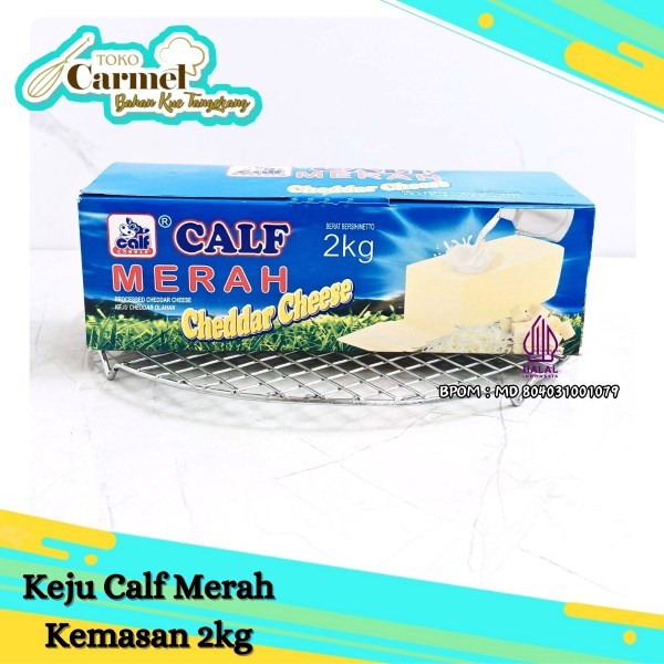 Keju Calf Merah 2kg - Cheddar Cheese Keju Parut