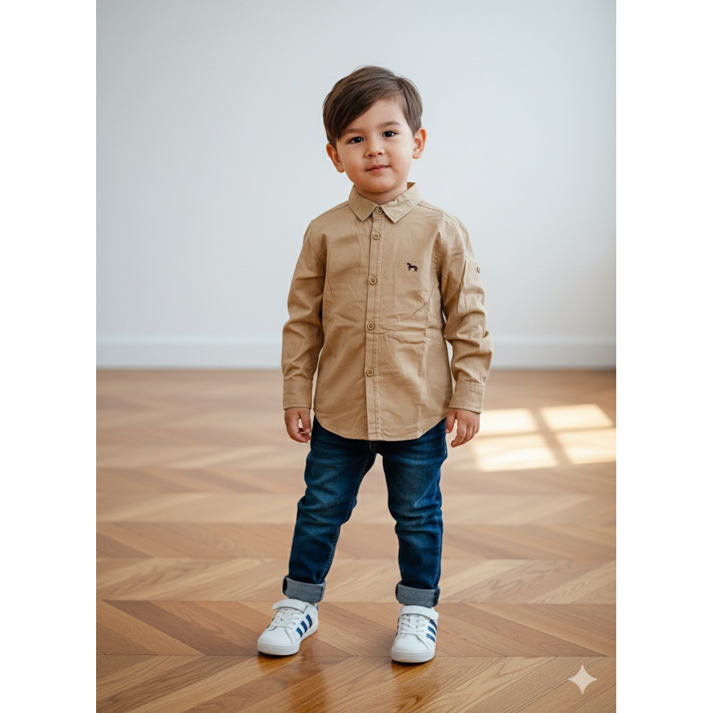 Kemeja Anak Laki-Laki Usia 2-7 Tahun | Atasan Anak Laki-Laki Korea Style Tebal Premium | Baju Anak L