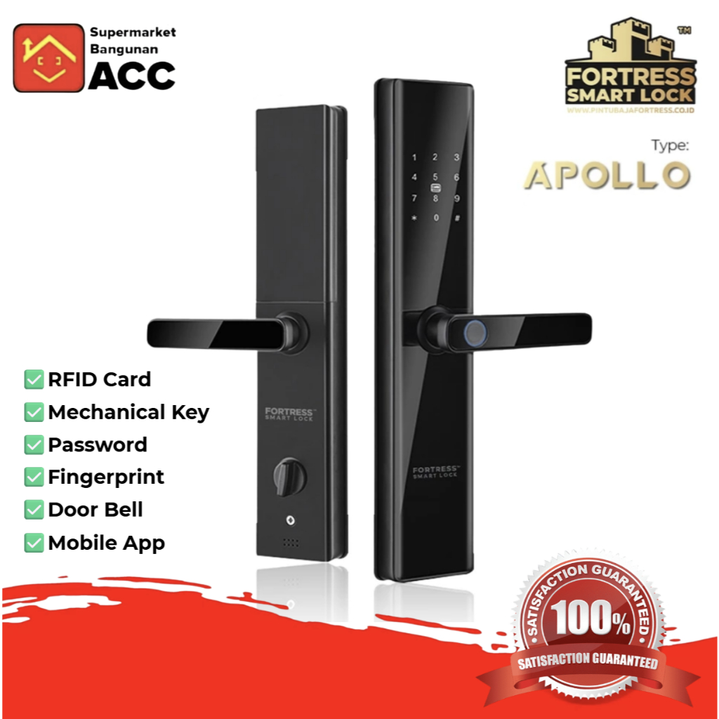 Smart Door Lock - Kunci Pintu Rumah - Gagang Pintu Rumah - FORTRESS Smart Door Lock Apollo