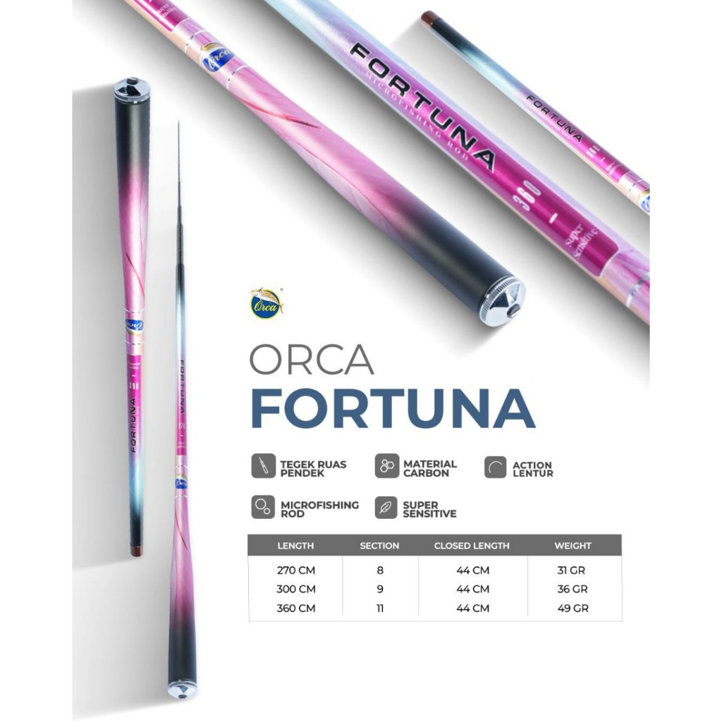 tegek orca Fortuna ruas pendek lentur micro fishing