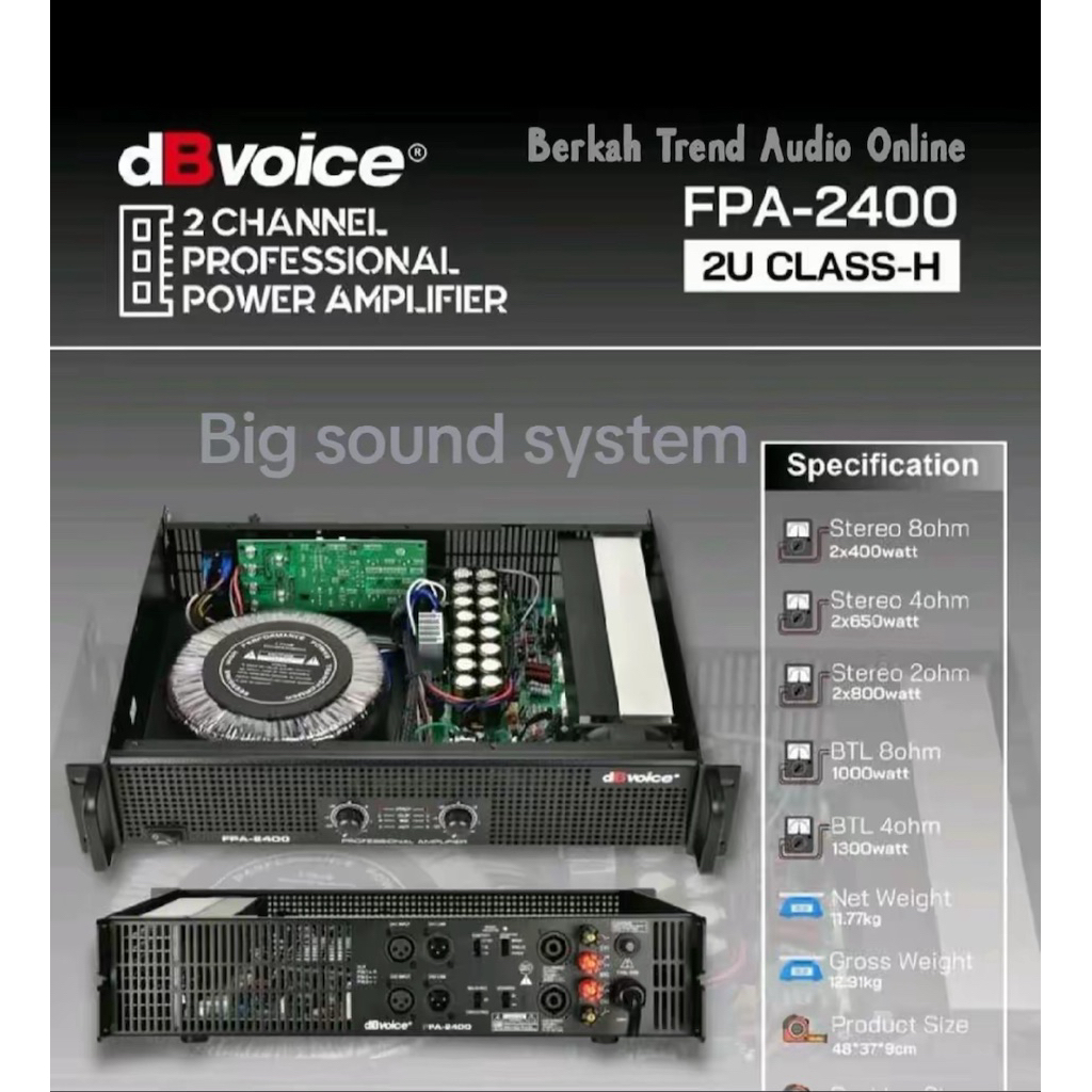 DB voice FPA 2400 original power 2 channel