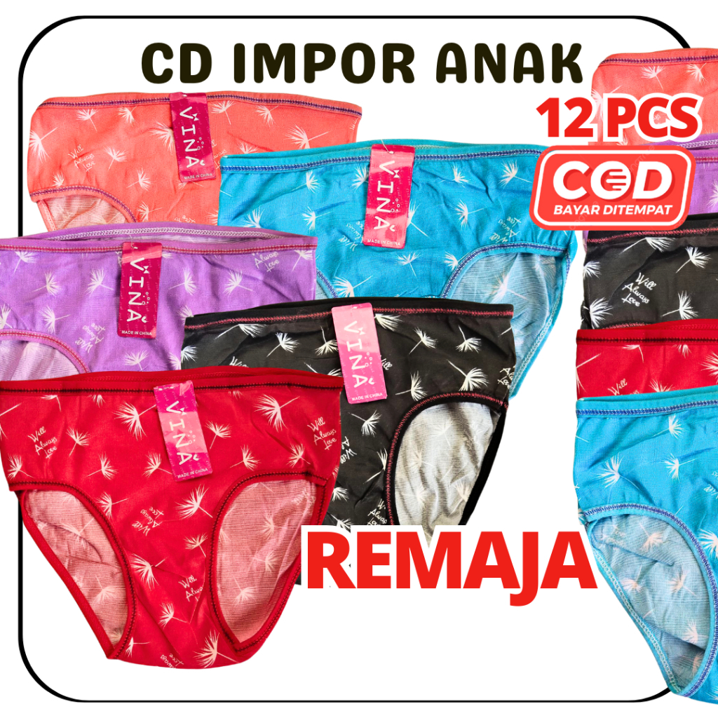 3PCS Celana Dalam Remaja Motif Import CD Remaja Cewek Import