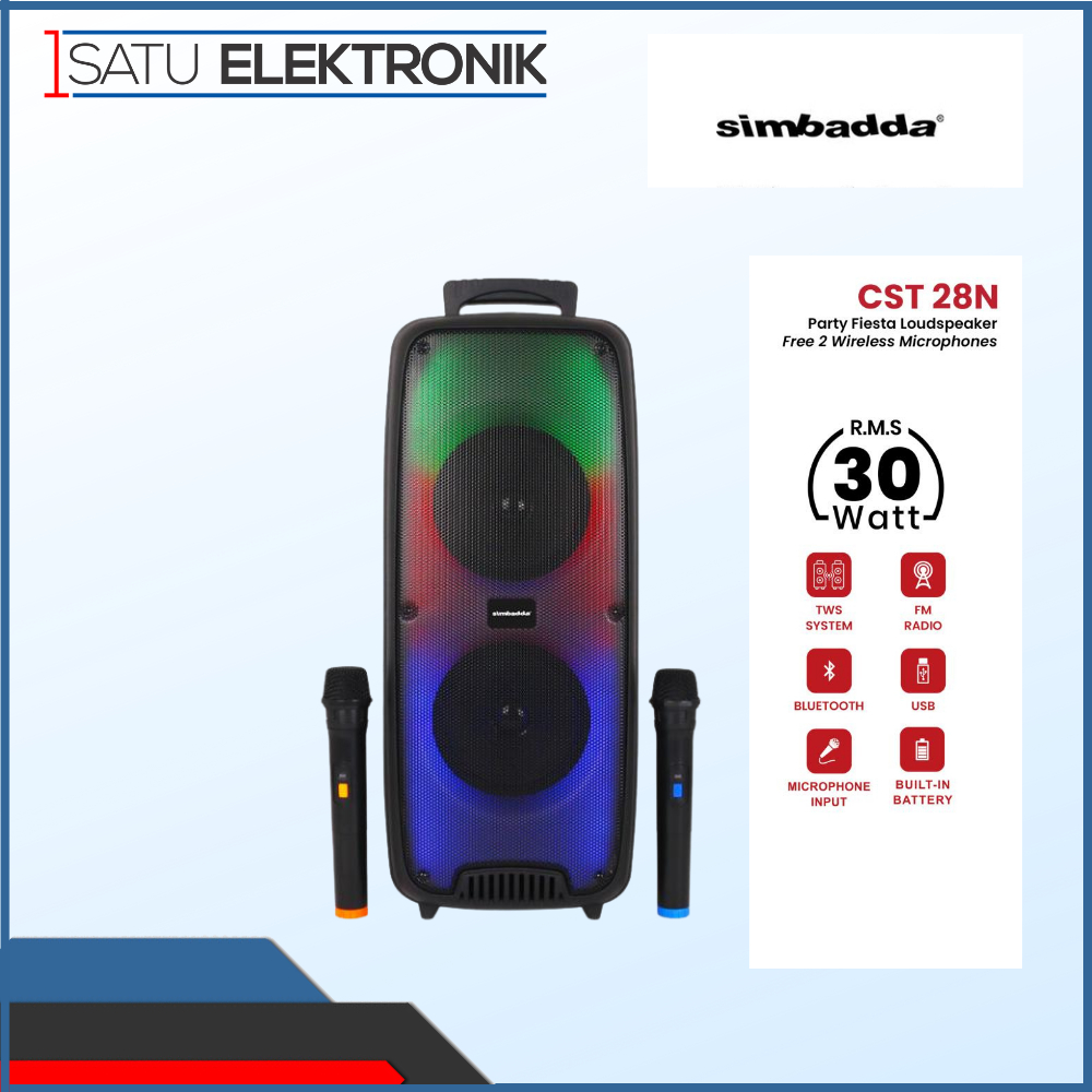Simbadda CST 28N Speaker Meeting Bluetooth Portable Super Bass RGB TWS