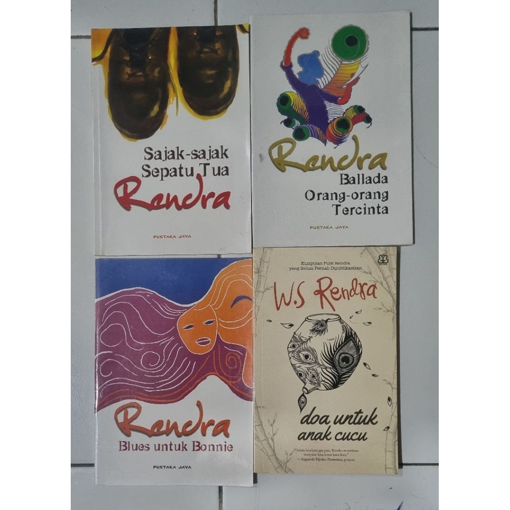 Paket 4 Buku Sajak W.S. Rendra Preloved Original | Doa untuk Anak Cucu | Sajak-sajak Sepatu Tua | Ba