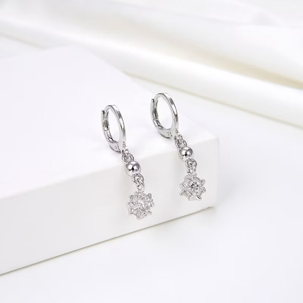 anting silver juntai panjang titanium terbaru