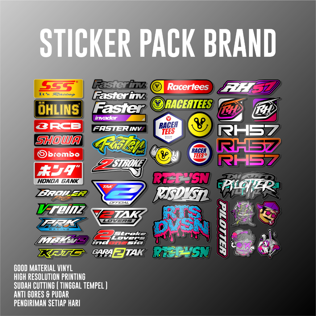 Sticker Racing Aesthetic Hologram Vinyl Anti Pudar