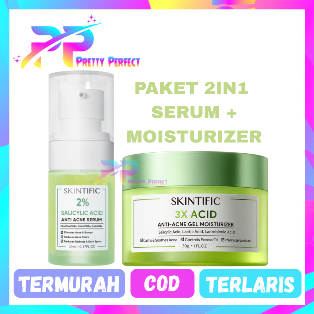 Skintific Acid Anti-Acne Paket 2in1 Serum + Moisturizer