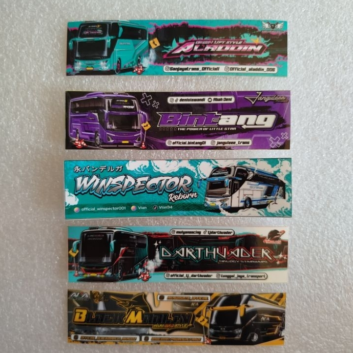 5 STIKER Bus Artis BINTANG, ALADIN, WINSPECTOR, DARTVADER, BLACKMARLIN