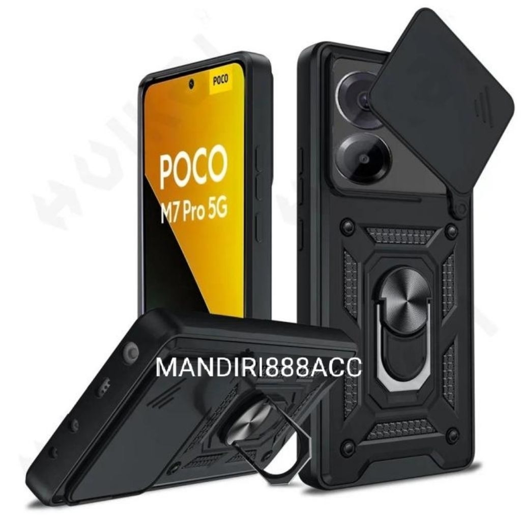 CASE ARMOR TRANSFORMER XIAOMI POCO M6 4G POCO M7 4G POCO M7 PRO CASING AMROR SLID+RING PROTECTOR KAM