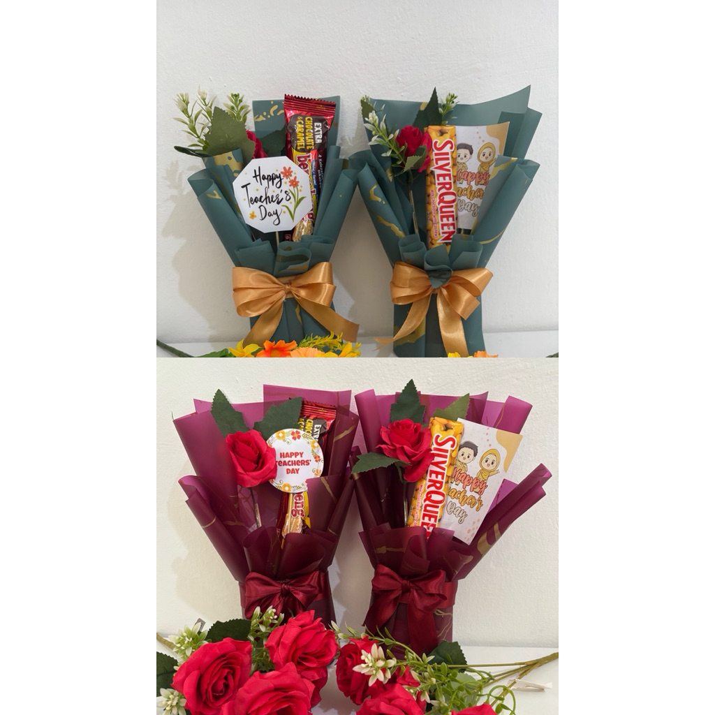 Bucket Hari Guru | Mini bucket hari guru / buket coklat bunga hari guru / bucket snack murah / mini 