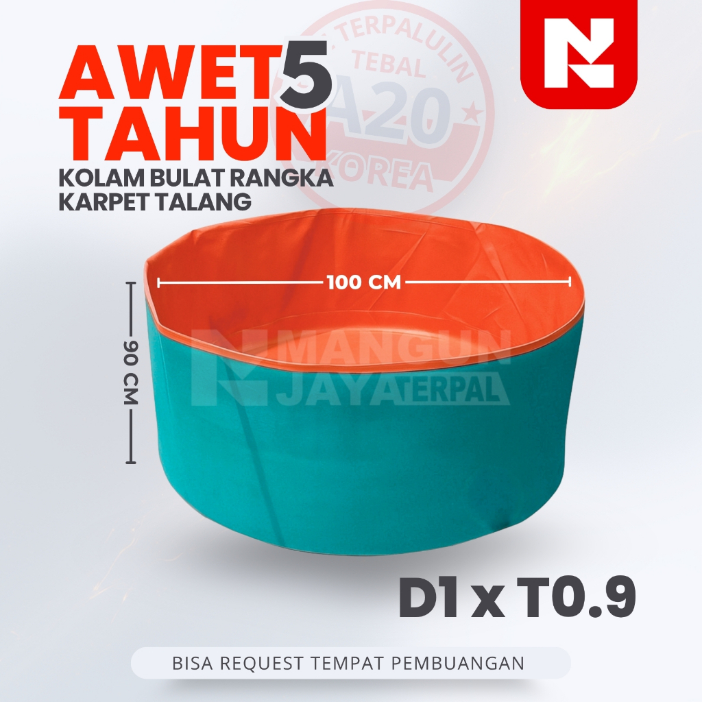 Kolam Terpal Bulat Ukuran D100 T90 Rangka Karpet Talang A20 Korea bucheon hit korea