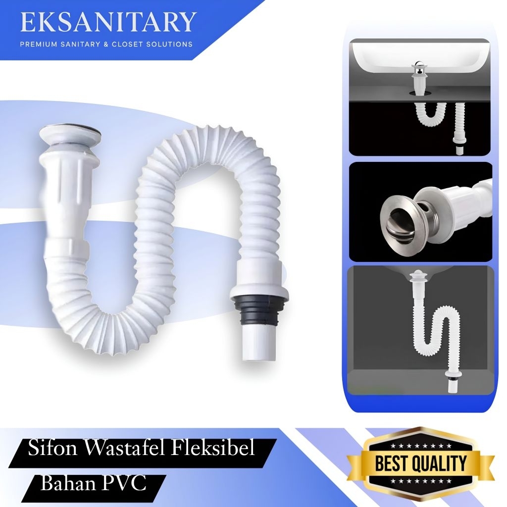 Sifon Wastafel Fleksibel PVC – Pipa Pembuangan Wastafel / Afur Wastafel