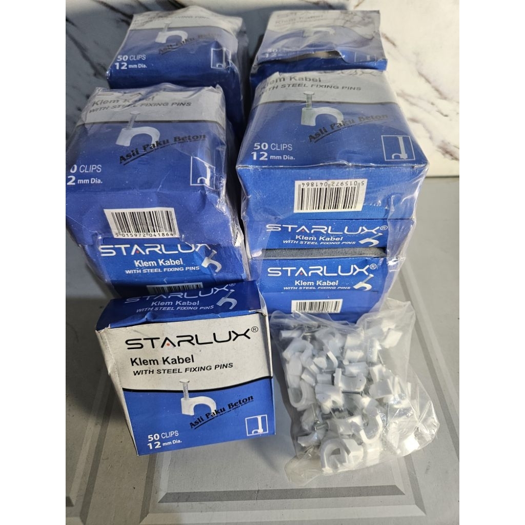 Paku Klem Kabel  Starlux / Starlux Klem Kabel Paku Beton Ukuran Diameter 9mm / 10mm / 12mm