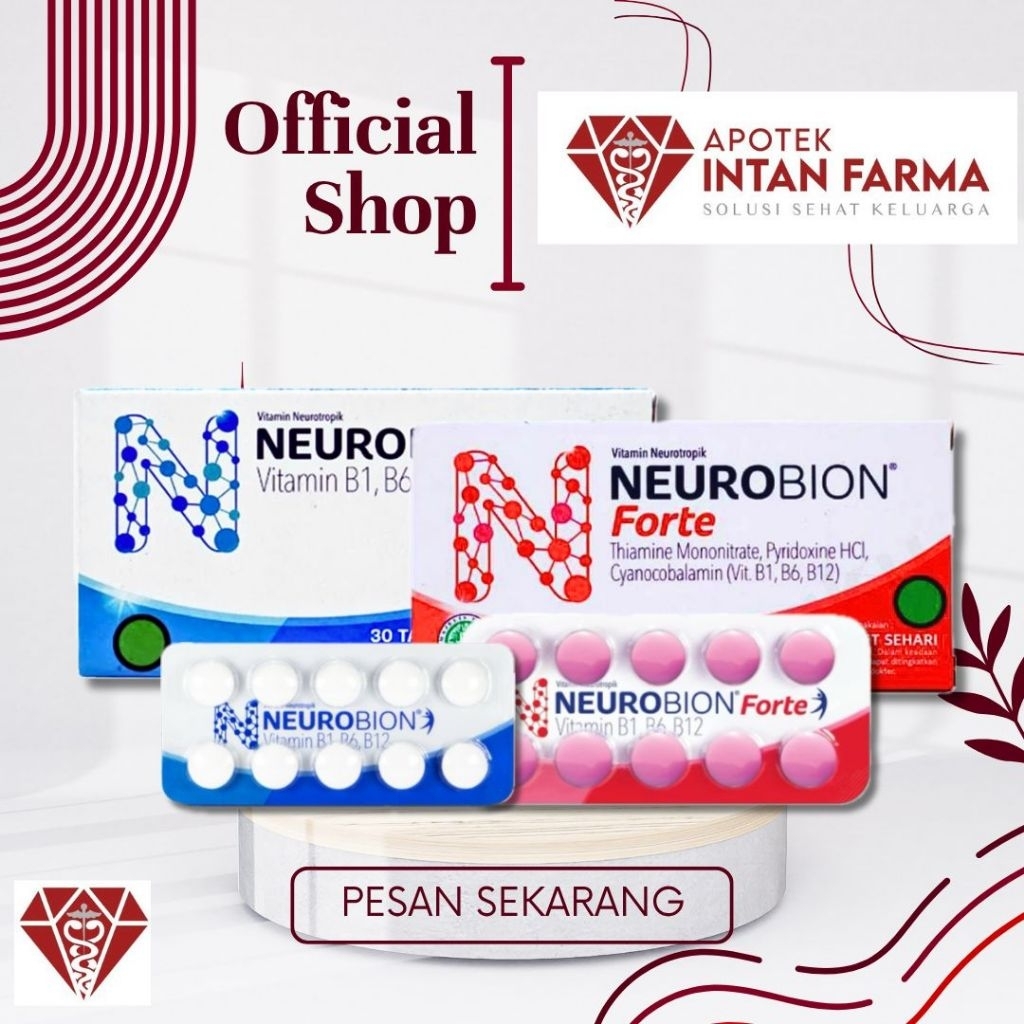 Neurobion tablet / Neurobion Forte vitamin neurotropik B1 B6 B12 mengatasi kesemutan 1 strip