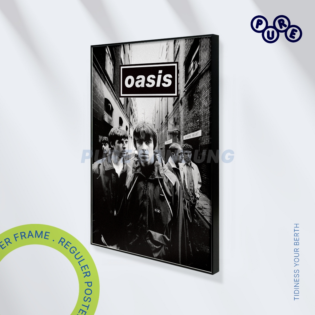 PURE BANDUNG – Poster OASIS BAND STREETSHOT | Bingkai Frame Dekorasi Dinding Musik Rock Aesthetic Vi