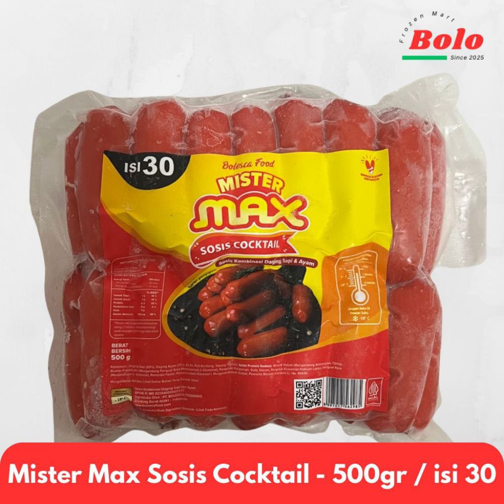 BARU Mister Max Sosis Cocktail Merah - 500gr/Isi 30 #IsiLebihBanyak #SosisPremium