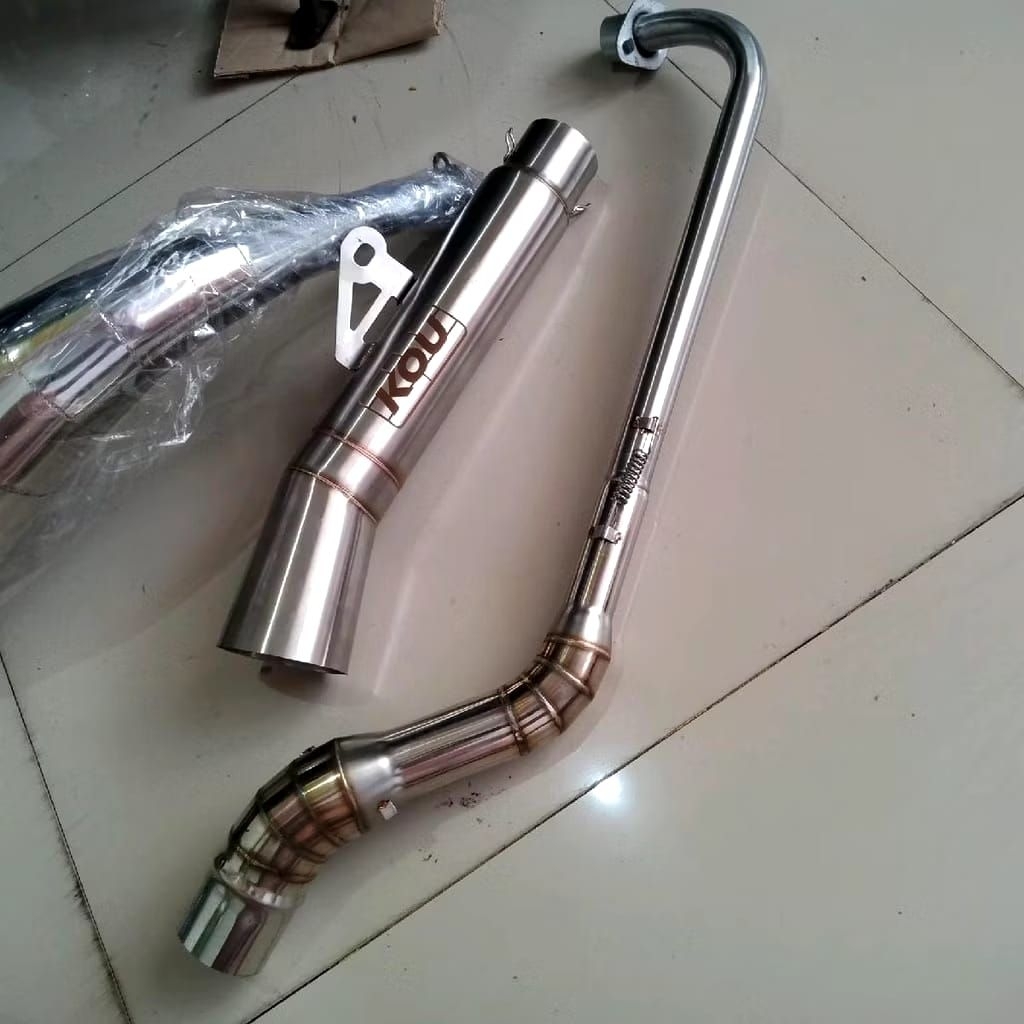 Knalpot kou freeflow leheran model gtx untuk motor Jupiter Revo fi Supra x 125 Blade Astrea grand Sh