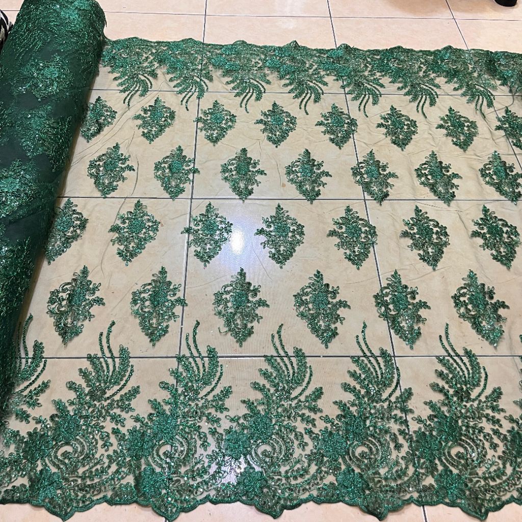 Kain Tile Ceplok Corneli payet / Kain Tile Ceplok Payet / Harga setengah meter