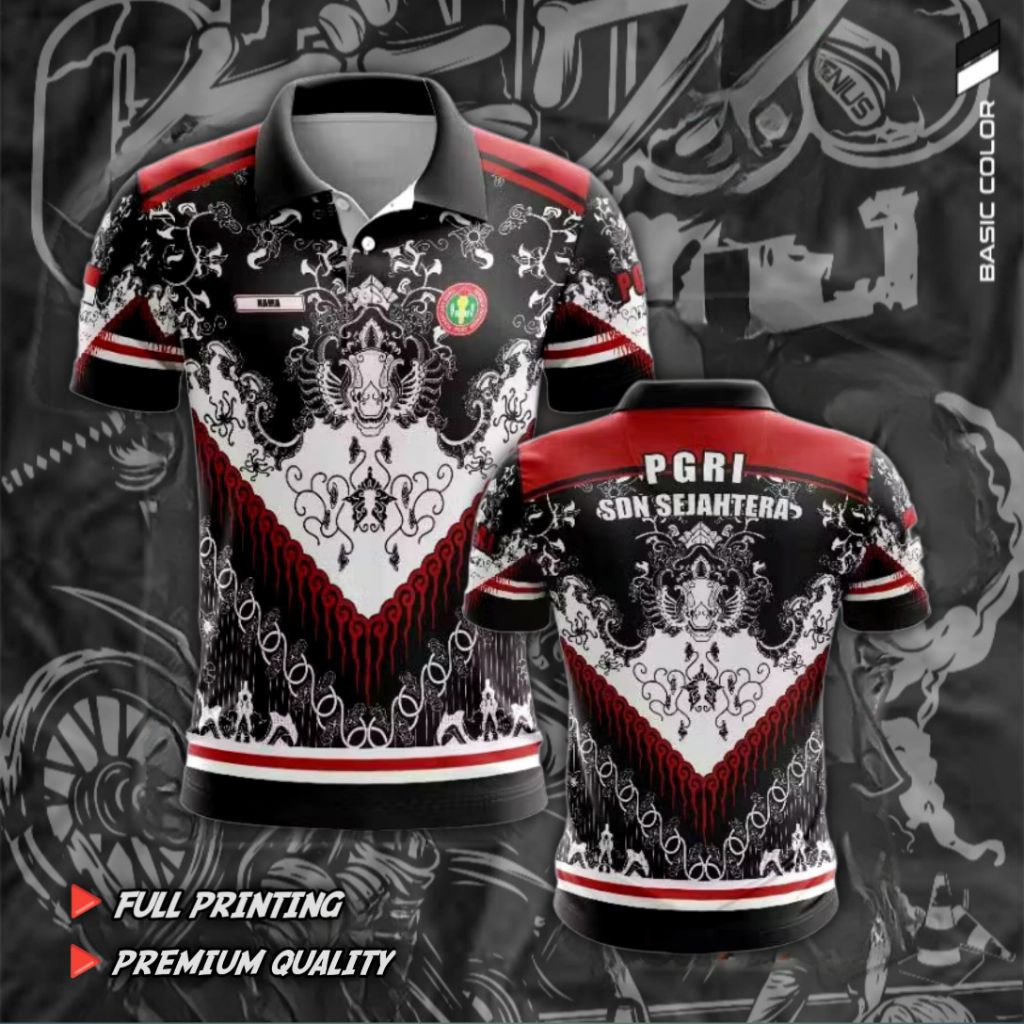 KAOS POLO PGRI FULL PRINTING KUALITAS PREMIUM