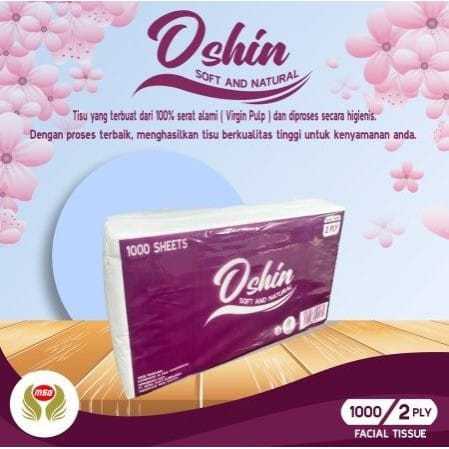 TISU FACIAL 2PLY 1000 SHEETS / TISSUE WAJAH MUKA HALUS 1KG OSHIN