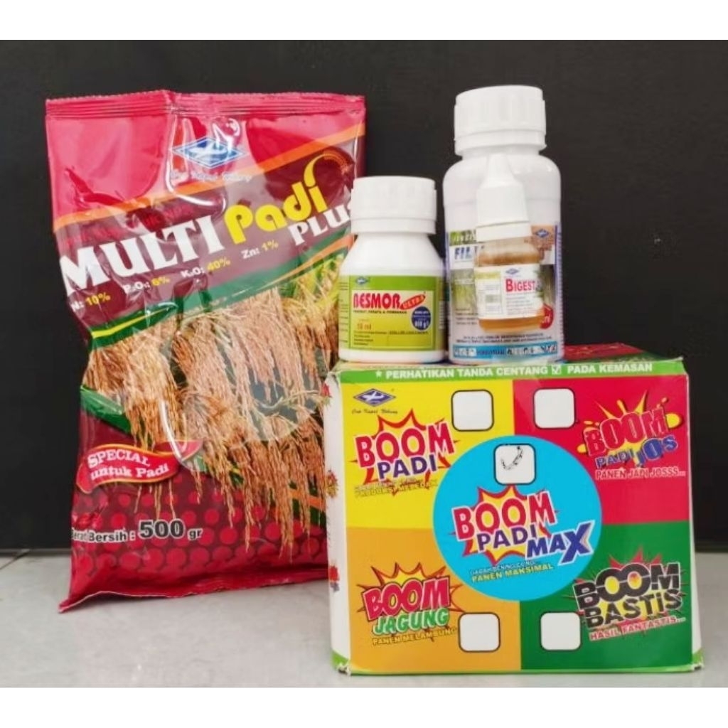 BOOM PADI MAX - Paket lengkap Nutrisi Untuk Tanaman PADI - Cap Kapal Terbang