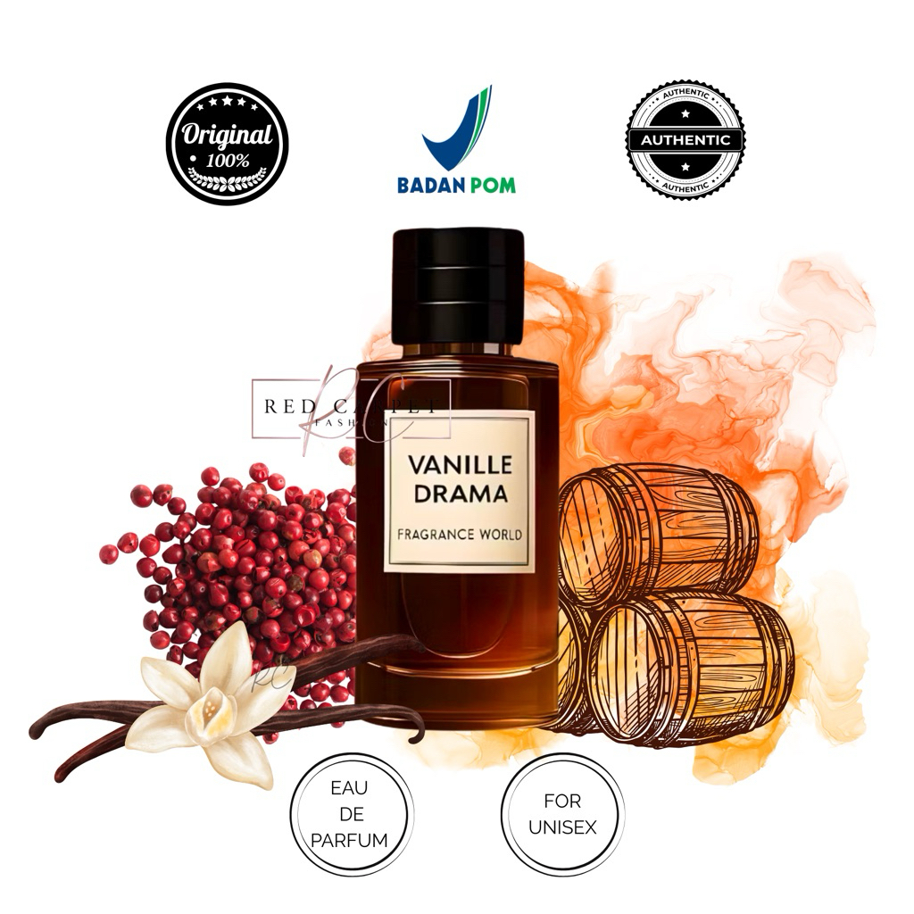 PARFUM FRAGRANCE WORLD VANILLE DRAMA EDP 80ml for unisex